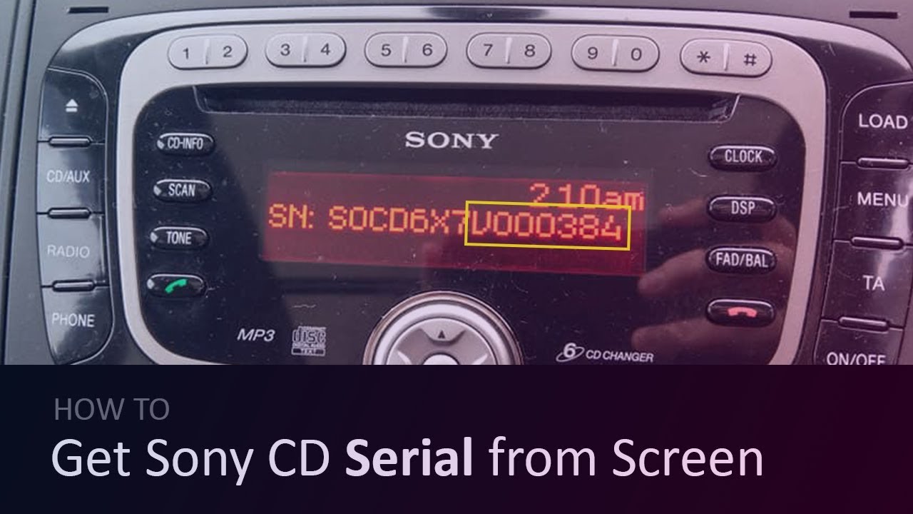 How to get Ford Sony CD serial number from screen [Easy] - YouTube