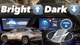 How to brighten or dim dash and radio screens on Hyundai Tucson Hyundai Tucson Dash Lights