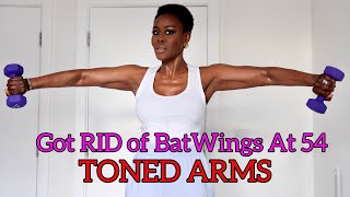 HOW I GOT LONG LEAN & TONED ARMS AT 54! GOODBYE BATWINGS! | TONED ARMS WORKOUT WEIGHTS ‍♀ FUMIFIT