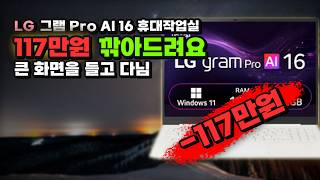 가방 하나에 들어가는 16인치 OLED 작업실 LG 그램 Pro AI 16 117만원 깎아드려요 에어로미늄 화이트 16GB 512GB WIN11 Home 방문설치 노트북