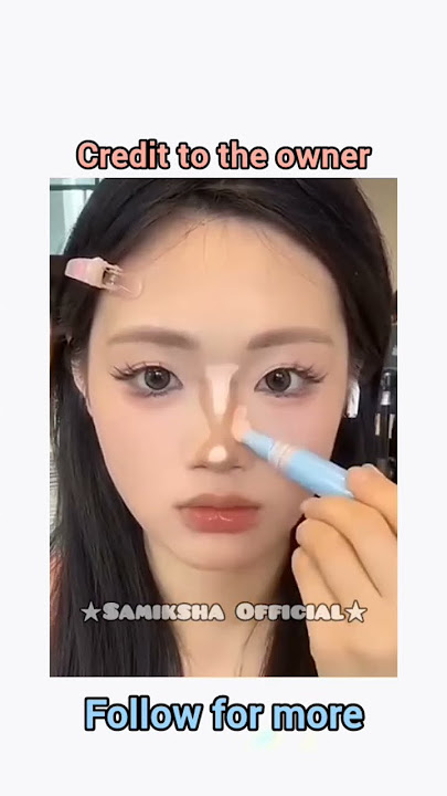 Korean nose contour tutorial🌷 #shorts #aesthetic #fypシ゚ #makeup #music #ytshorts @Im.samiksha