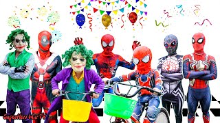 What If 10 SPIDER-MAN in 1 HOUSE...?? || KID SPIDER-MAN & Kid JOKER Catch Bicycle thief + More