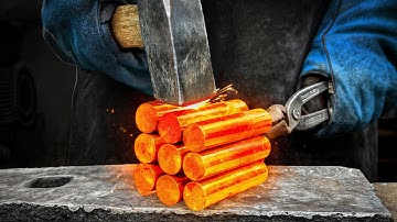Forging a Massive Damascus Steel Knife | Handcrafted Large Blade