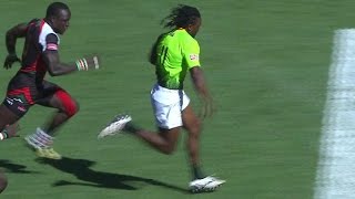 Sevens Re:LIVE - Seabelo Senatla shows impressive speed to score for Blitzboks in PE Resimi