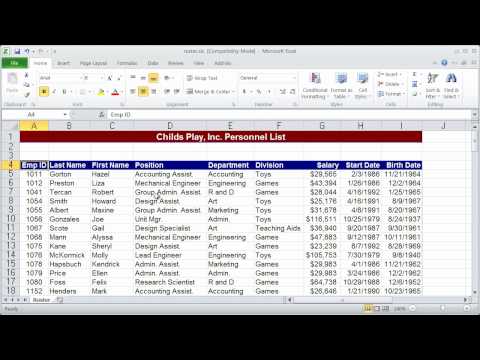 Working with Pivot Tables in Excel 2010 - Part 1