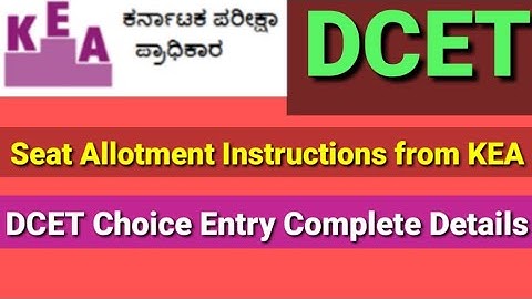 DCET Choice Entry Instructions from KEA