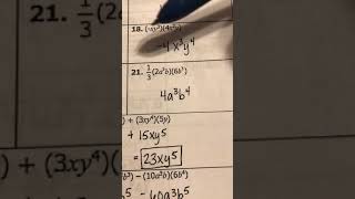 Alg 1B: HW1: Multiplying Monomials (Don't mind my feet in second half. I was stretching.)