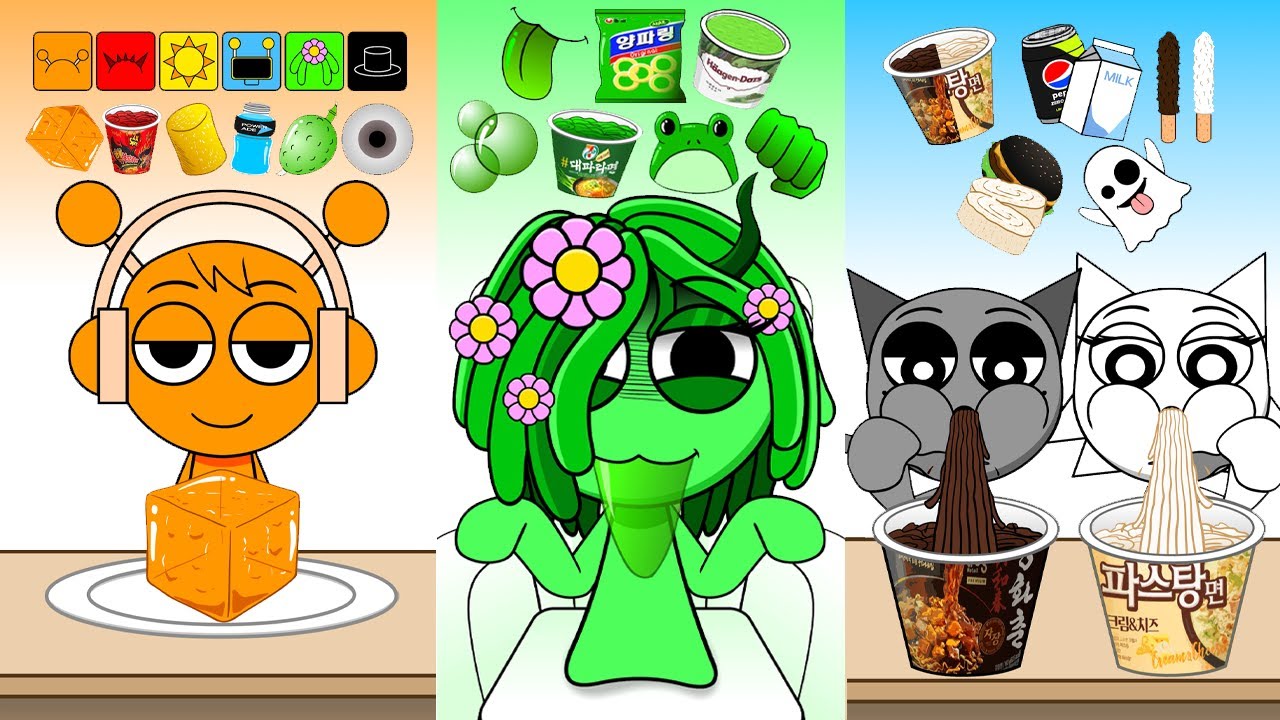 Incredibox Sprunki Challenge Emoticon Mukbang | Cartoon Animation | ‪MOOMOOSTUDIO‬