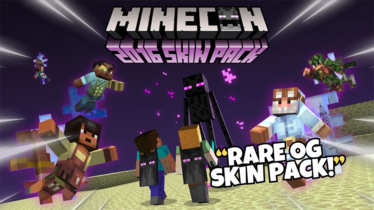 Minecon 2016 Skin Pack Showcase! (RARE OG Minecraft Skin Pack) - YouTube