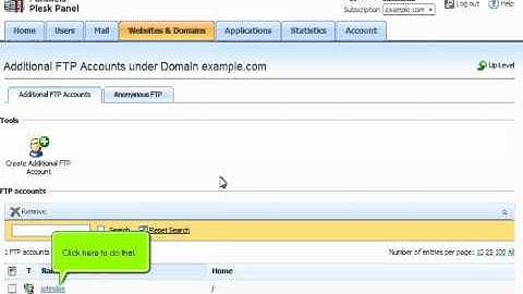 PLESK (21) - How to change your FTP account credentials in PLESK