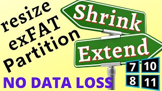 Resize exFAT partition without data loss | Extend exFAT partition | Shrink exFAT partition in window