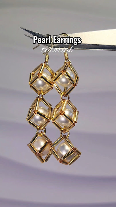 pearl earrings #preppy #tutorial #diy #beadedjewelry