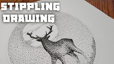 Stippling Drawing #44 - How to Draw Deer Landscape Using Dots| Pencil Drawing | Stippling Art