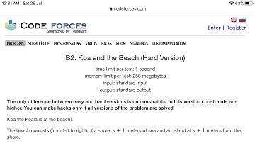 #codeforces 659 #div2 B2.koa and the beach