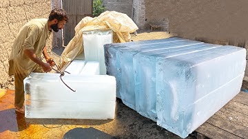 Giant Ice Making Process | Inside Ice Making Factory | Fascinating Journey in the ice Factory