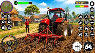 Real Tractor Farming Simulator 🚜😱👈 Village Life Gameplay | Indian Farmer Cultivation 3D android play screenshot 1