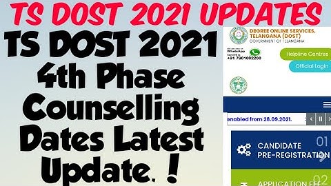 TS DOST 2021 4th Phase Counselling starting Date Latest Update//TS DOST 2021 4th Counselling update