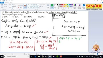 Profit and  Loss|| Question 15||  Spark Institute||  Easy Arithmetic||  Krishna Sir