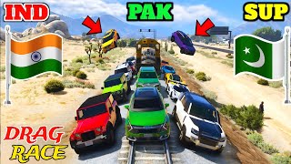 INDIA VS PAKISTAN | GTA 5 INDIA VS PAKISTAN VS SUPER CARS MOUNTAIN DRAG RACE | GTA V GAMEPLAY screenshot 5