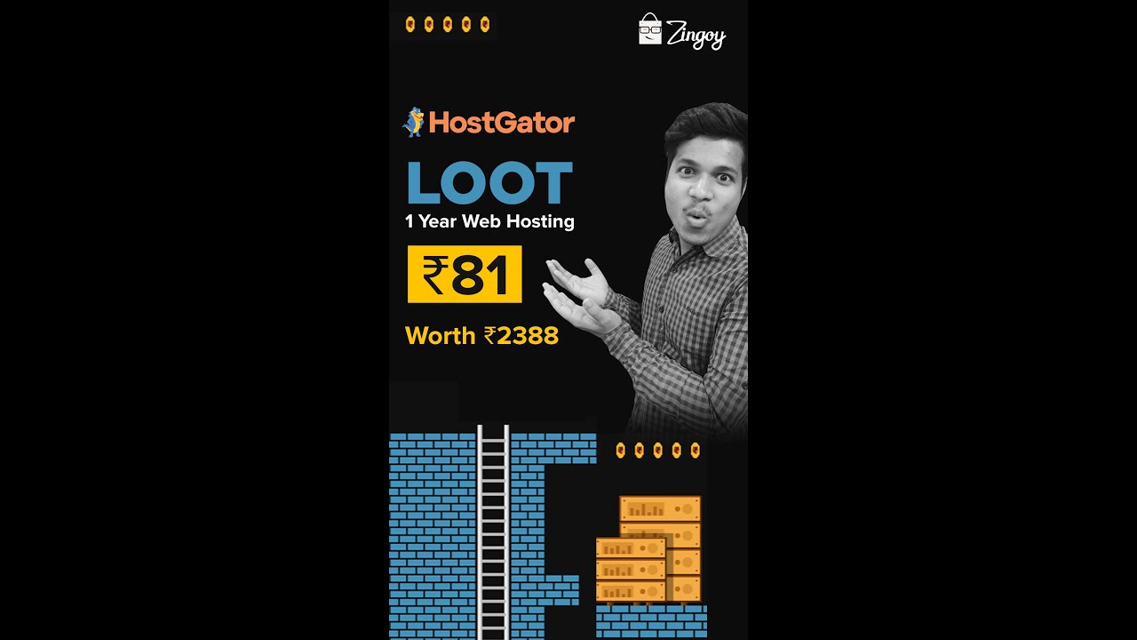 1 Year HostGator Web Hosting Plan At Just Rs.81 | 95% Off On HostGator + Cashback | Rs6.75 per month