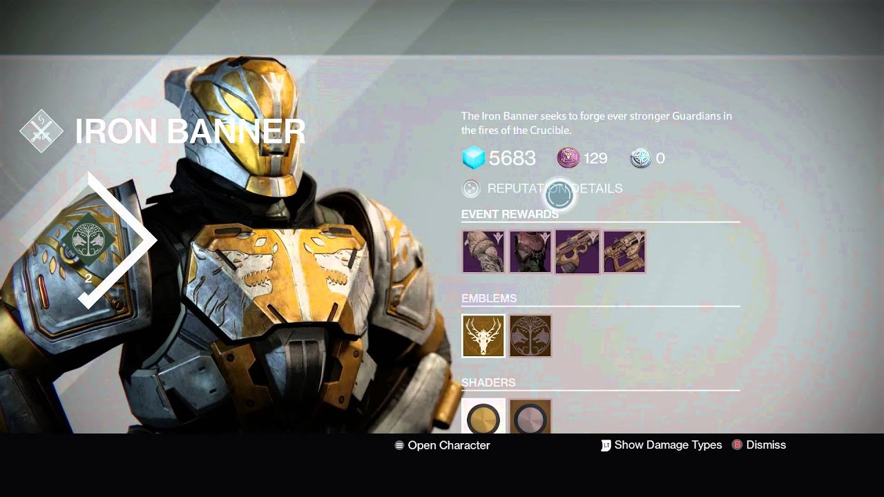Destiny: Iron Banner Lord Saladin inventory.