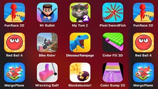Fun Race 3D, Mr Bullet, My Tom 2, Pixel Sword Fish, Red Ball 4, Bike Rider, Dinosaur Rampage screenshot 5