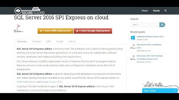 SQL Server 2016 Express on Windows Server 2016 - Deploy on Azure , AWS and Google Cloud Platform.