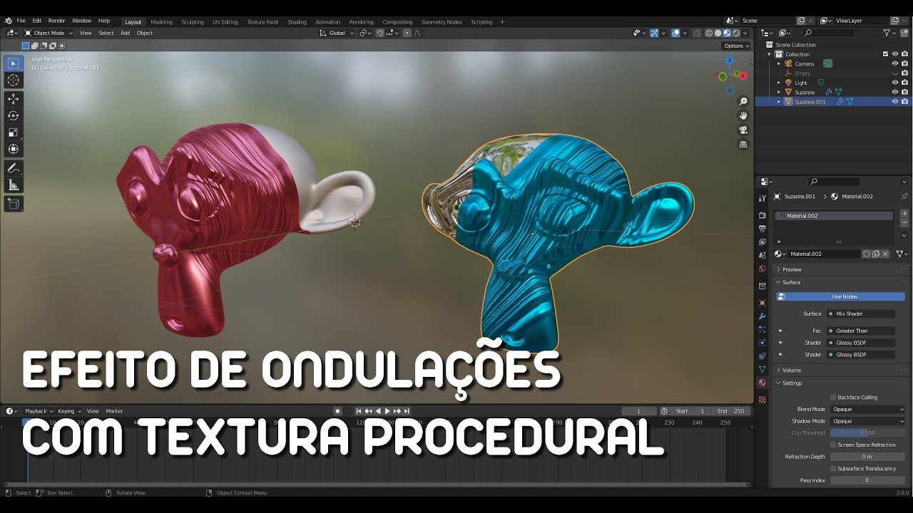 BLENDER 3D - EFEITO DE ONDULAÇÕES COM TEXTURA PROCEDURAL - YouTube