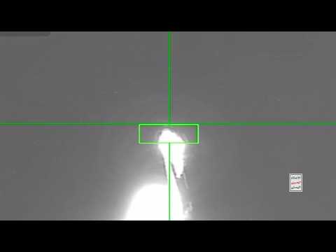 Houthis show the crash and burning wreckage of a downed Saudi F-15 fighter jet