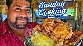 Povi Masima, Ham, Mash Potatoes and the GREATEST FRIED CHICKEN ON EARTH 🔥| Sunday Cooking in Samoa