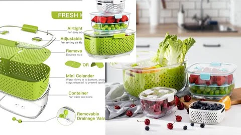 LUXEAR Fresh Produce Vegetable Fruit Storage Containers / Fridge Organizer Used In Storage Meat Fish