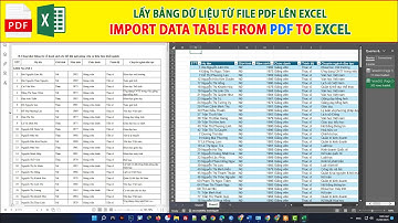 Load bảng dữ liệu Table từ file PDF vào Excel