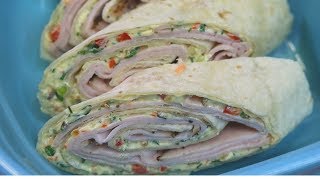 Garden Vegetable Pinwheel Sandwiches ~ Back To School Ideas ~ Noreen's Kitchen