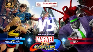 Chun-Li & Capitán América Vs Hulk & Spider-Man In Amazing Combat [Marvel vs Capcom Infinite]