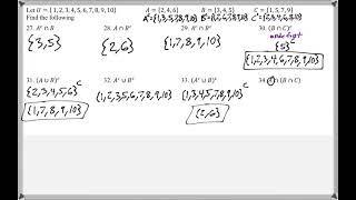 Math 118 : 7.3 #33, #34 (Mathematical Explorations Tutorial : Set Operations)