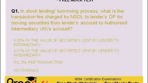 NISM Mock Test - NISM Series VI: Depository Operations Certification Examination