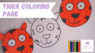 Tiger Coloring Page And Puppet Craft For Kids