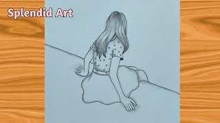 Lonely girl drawing | Easy pencil drawing | @SPLENDIDART