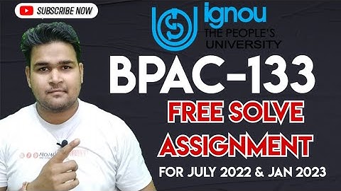 IGNOU BPAC-133 (Hindi) Solve Assignment For July 2022 & January 2023 | IGNOU Assignment 2023 |