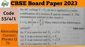 An AC voltage V = Vo sin wt is applied to a series combination of resistor R and an element X . The