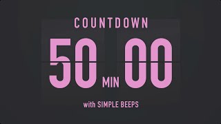 50 Minutes Countdown Flip Clock Timer / Simple Beeps 💕🖤
