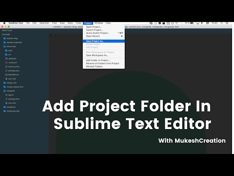 Add Project Folder In Sublime Text Editor And Create first page