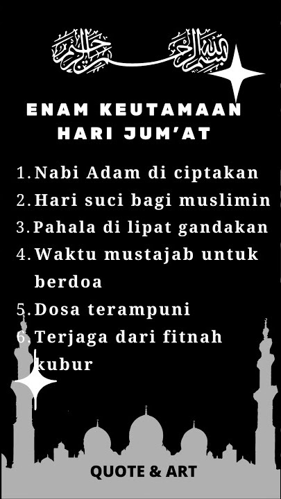 QUOTES ISLAMI KEUTAMAAN HARI JUMAT - STORY WA TERBARU 2022