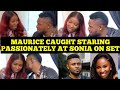 Maurice sam  was caught staring passionately at sonia uche on a movie set soniauche