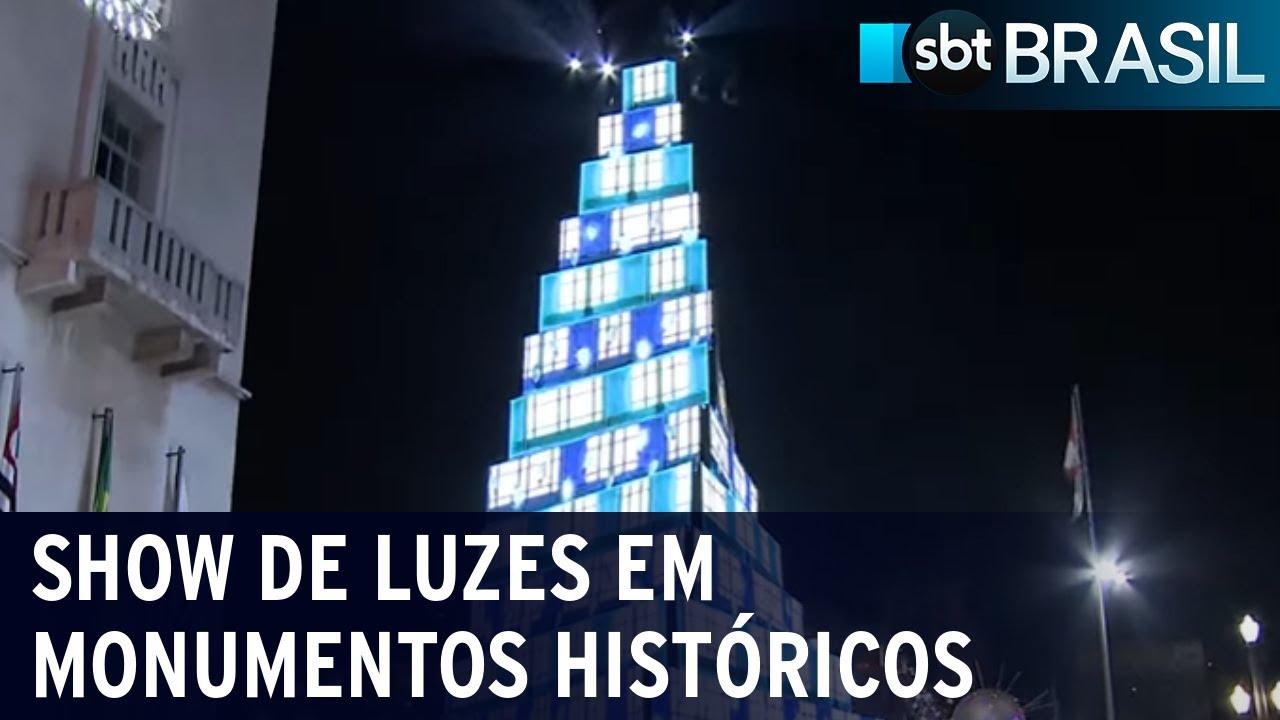 Espetáculo de projeções ‘Natal Iluminado’ ilumina São Paulo | SBT Brasil (16/12/23)