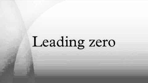 Leading zero