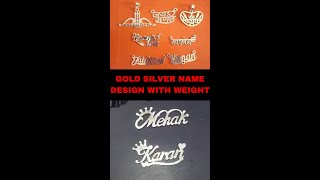 Gold and Silver name design latest 2022 aari cutting design chain locket design