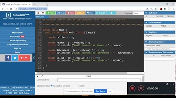 Kode Program Java Untuk Mengkonversi Suhu Derajat Celcius - Online Java Compiler
