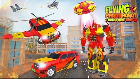 Flying Prado Robot Transform Car: Helicopter War - Android Gameplay