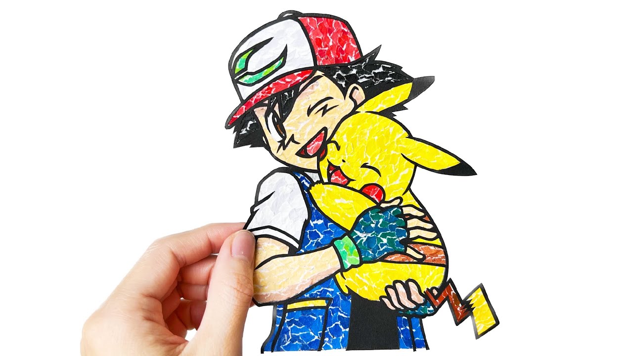 切り絵×ちぎり絵】で描いてみた《サトシとピカチュウ》#ありがとう